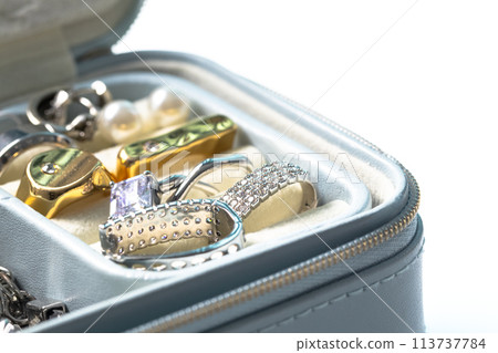Jewelry box, with accessories for women, earrings, rings Jewelry box, with accessories for women, earrings, rings 113737784