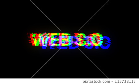 3D rendering WEB 3.0  text with screen effects of technological glitches 113738115