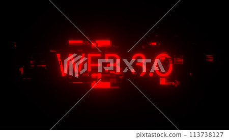 3D rendering WEB 3.0  text with screen effects of technological glitches 113738127
