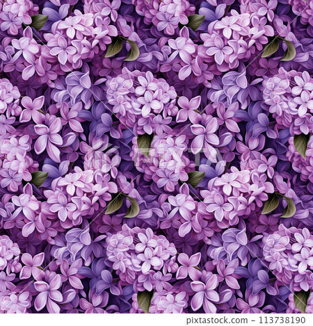 Seamless pattern with drawn lilac branches.... - Stock Illustration ...
