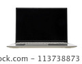 Modern portable computer mockup laptop pc isolated on white background. Frontal view. 113738873