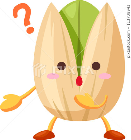 Wondering cute pistachio character 113738943