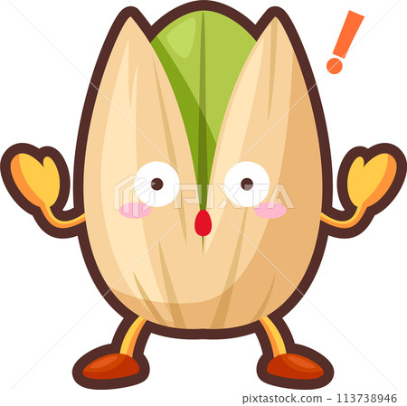 Surprised pistachio character 113738946