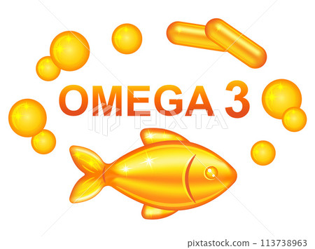 Fish oil Omega 3 vitamin pills capsule, polyunsaturated fatty acid medical pharmacy gel tablet for health. Seafood, diet food supplement. Sea animal fat. Skin care beauty product package sign vector Fish oil Omega 3 vitamin pills capsule, polyunsaturated fatty acid medical pharmacy gel tablet for health. Seafood, diet food supplement. Sea animal fat. Skin care beauty product package sign vector 113738963