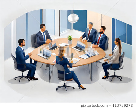Businessmen having a meeting (AI image) Businessmen having a meeting (AI image) 113739278