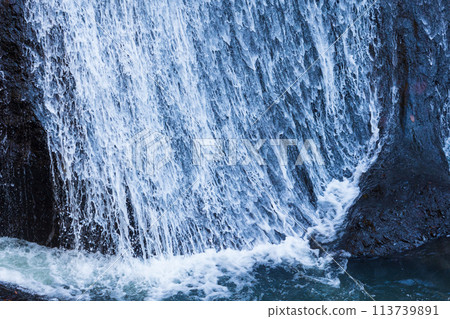 Autumn in Daigo Town, Ibaraki Prefecture - One of Japan's Three Great Waterfalls, Fukuroda Falls with Autumn Foliage 113739891
