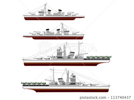 重巡洋艦最上號和驅逐艦陽炎圖 113740437