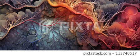 Capturing the intricate details of materials and organic surfaces through a microscope lens, Ai Generated Capturing the intricate details of materials and organic surfaces through a microscope lens, Ai Generated 113740517