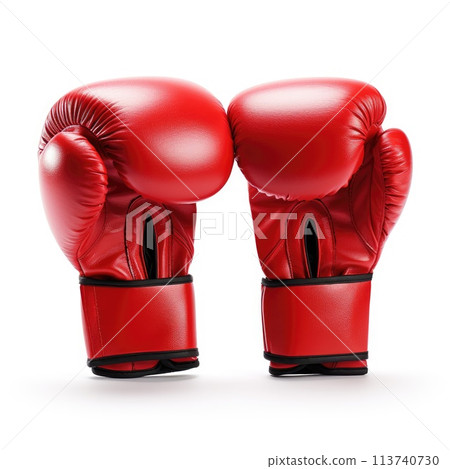 Boxing gloves isolated on white background for sports and fitness concepts, Ai Generated. 113740730