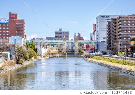 Matsushige Lock on the Nakagawa Canal in Nagoya 113741488