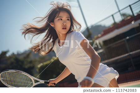 一個女人享受網球 一個女人享受網球 113742083