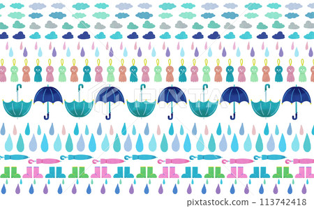 Rainy day motif pattern Rainy day motif pattern 113742418