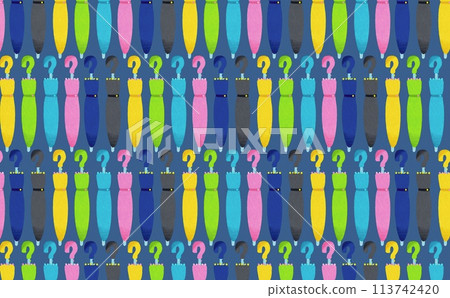 Colorful closed umbrella pattern (blue) 113742420