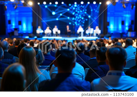 Engaged audience at a professional business conference Engaged audience at a professional business conference 113743100