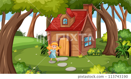 Enchanted Forest Cottage Illustration Enchanted Forest Cottage Illustration 113743190