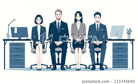 在辦公室工作的上班族 113743640