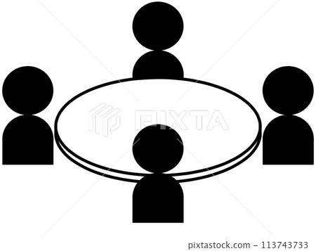 Stick figures having a meeting Stick figures having a meeting 113743733