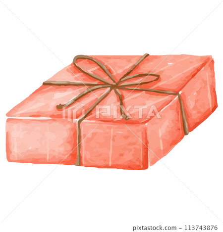 gift box Watercolor painting style. 113743876