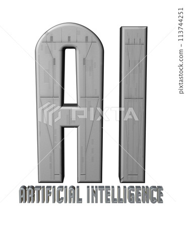 3DCG character "AI (Artificial Intelligence)" Silver, Silver 3DCG character "AI (Artificial Intelligence)" Silver, Silver 113744251
