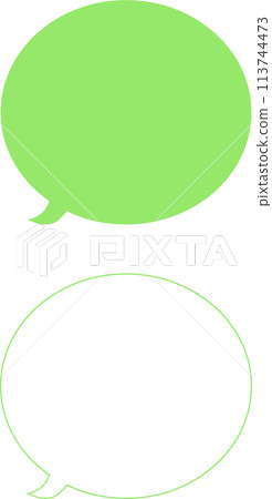Yellow-green round speech bubble set Yellow-green round speech bubble set 113744473