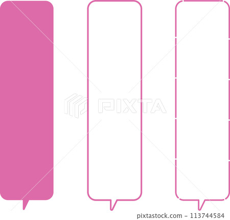 Vertical pink speech bubble set 113744584