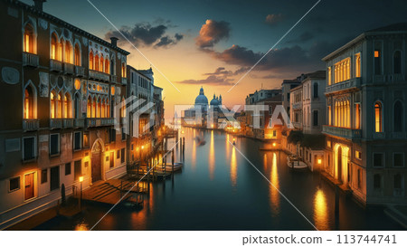 Sunset in Venice, Italy [AI-generated image] 113744741