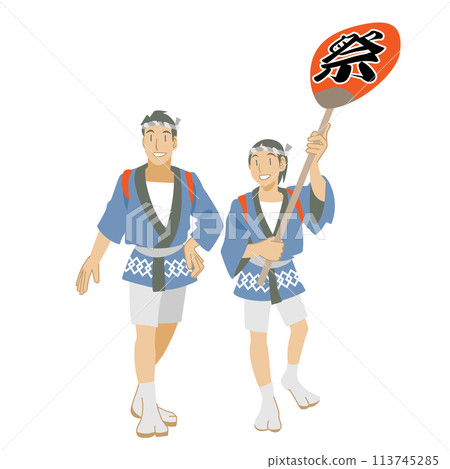 一對日本夫婦穿著法衣的插圖 113745285