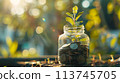 人工智慧產生金錢和植物生長的圖像，為未來省錢 113745705