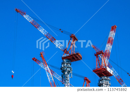 Tokyo cityscape in April. Looking ahead to the redevelopment project of Nihonbashi 1-chome = April 19, 2024 Tokyo cityscape in April. Looking ahead to the redevelopment project of Nihonbashi 1-chome = April 19, 2024 113745892
