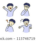 Facial expressions, gestures, emotions, all together 113746719