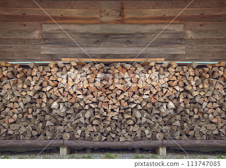 Firewood storage area in a rural Japanese home 113747085