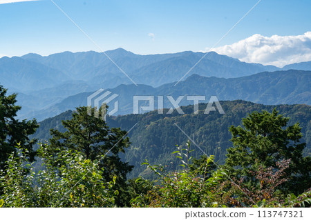 Mountains seen from Mt. Takao in autumn Mountains seen from Mt. Takao in autumn 113747321
