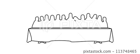 Jesus and the twelve disciples. 113748465