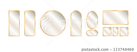 A set of stylish mirrors. A set of stylish mirrors. 113748469
