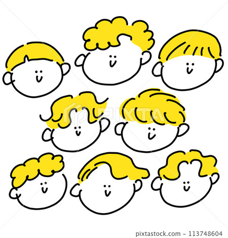 Cute male face icon Simple line drawing illustration Diversity Cute male face icon Simple line drawing illustration Diversity 113748604
