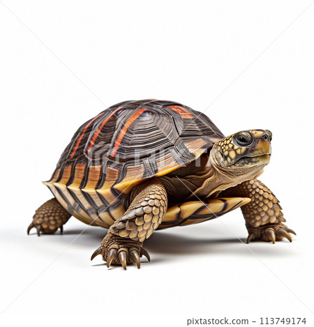 Beautiful big wild turtle looking forward is shown in full length, Ai generated 113749174