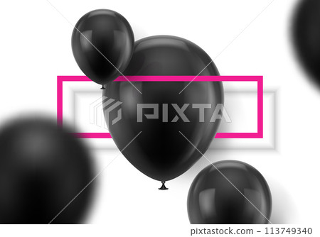 Black balls on white background Black balls on white background 113749340