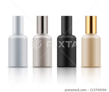 Collection of cosmetic bottles for mockup, 3D realistic illustration 113749394
