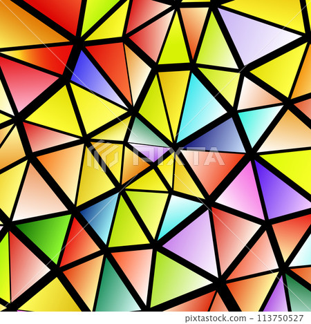 Polygonal rainbow mosaic background. Abstract low poly vector illustration. Triangular pattern in halftone style. Template geometric business design with triangle for poster, banner, card, flyer Polygonal rainbow mosaic background. Abstract low poly vector illustration. Triangular pattern in halftone style. Template geometric business design with triangle for poster, banner, card, flyer 113750527