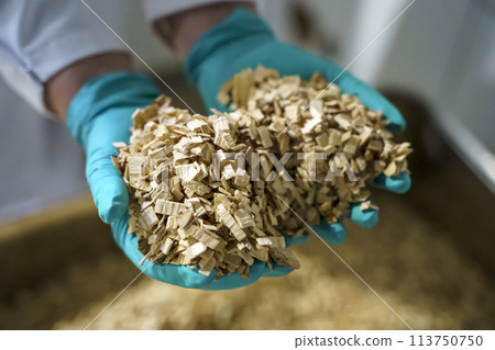 Smoking. Wood shavings with flavor for smoking food Smoking. Wood shavings with flavor for smoking food 113750750