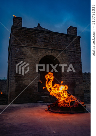 Ateshgah is a fire temple in Azerbaijan, on the Absheron Peninsula near the center of Baku. Ateshgah is a fire temple in Azerbaijan, on the Absheron Peninsula near the center of Baku. 113751033