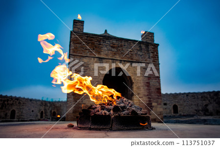 Ateshgah is a fire temple in Azerbaijan, on the Absheron Peninsula near the center of Baku. Ateshgah is a fire temple in Azerbaijan, on the Absheron Peninsula near the center of Baku. 113751037