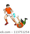 Rugby offload pass 113751254