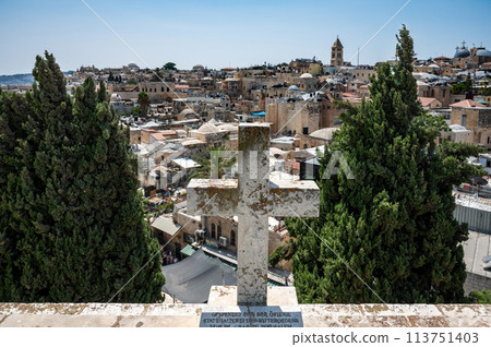 View on the landmarks of Jerusalem Old City, 113751403