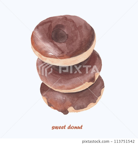 Cute Watercolor Bakery Clipart - Download Bakery Illustration Cute Watercolor Bakery Clipart - Download Bakery Illustration 113751542