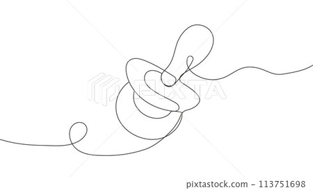 Baby pacifier in continuous line style 113751698