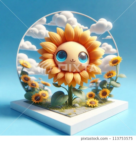 Cute sunflower illustration 113753575