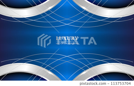 Abstract luxury blue background with silver rings 113753704