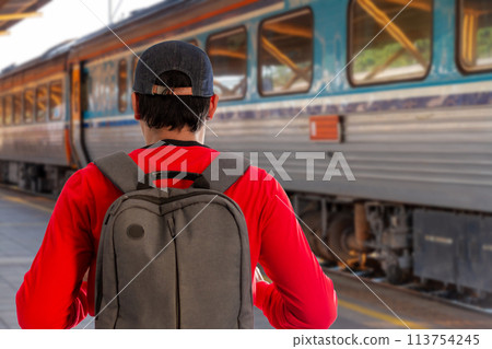 Sustainable Transport, Sustainable Tourism, Sustainable Travel concept, Traveling by train is an economical way to travel and reduce global warming Sustainable Transport, Sustainable Tourism, Sustainable Travel concept, Traveling by train is an economical way to travel and reduce global warming 113754245