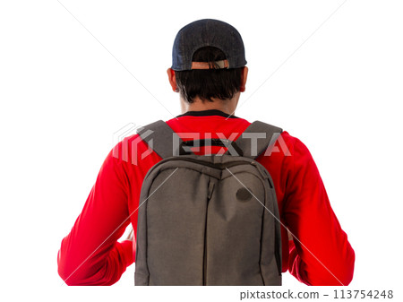 Tourist and Tourism, And Travel Concept, Tourist carrying bags to go sightseeing, Isolated Tourist and Tourism, And Travel Concept, Tourist carrying bags to go sightseeing, Isolated 113754248